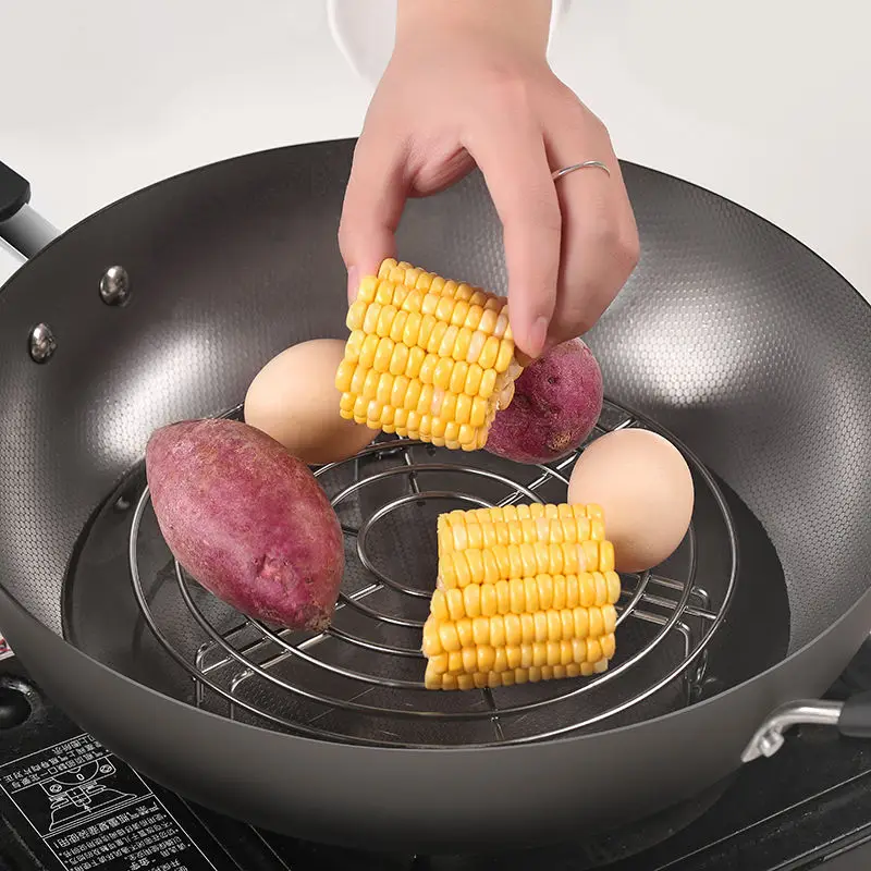 Steamer Rack Air Fryer Rack Stainless Steel Pot Steamer Rack Round Durable Dumplings Steaming Tray Holder for Eggs Kitchen Cooking Utensils