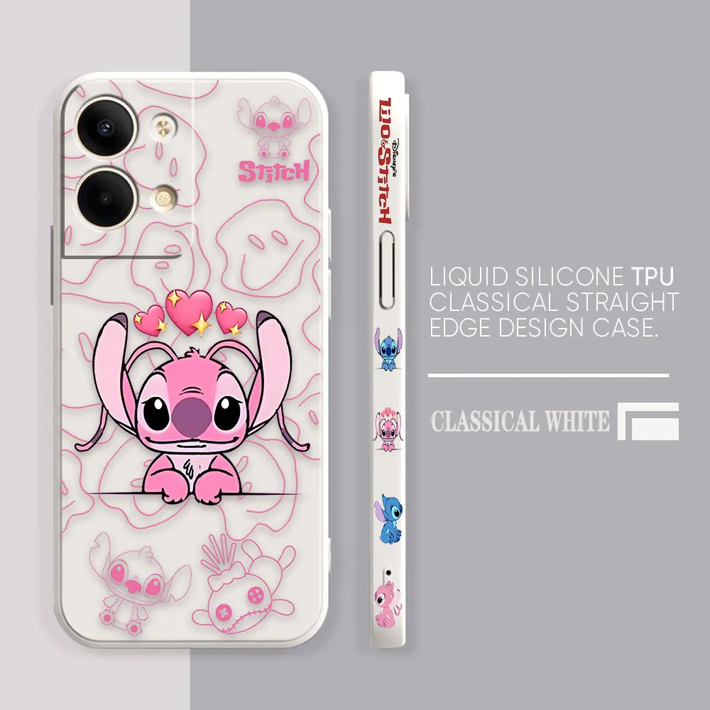 thumbnail image 1 of Case For OPPO RENO 8 7 9 6 7SE 5 4 4SE 4 3 4G 5G PRO PLUS Colour Simple Liquid Silicone Case Lilo And Stitch Angel Couple, 1 of 5