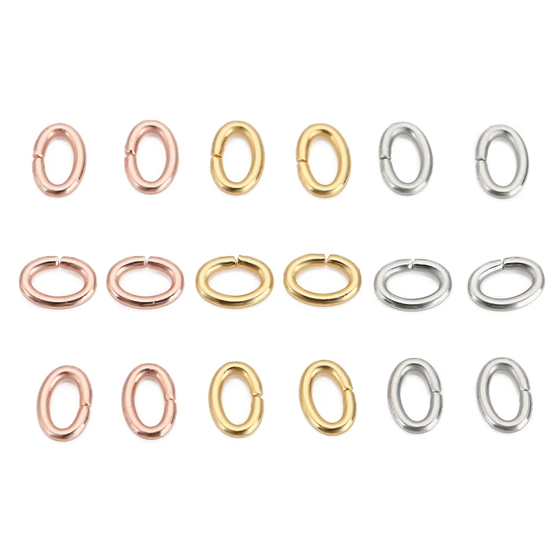 100pcs 4 5 6mm Stainless Steel Strong Oval Jump Rings &Split Rings