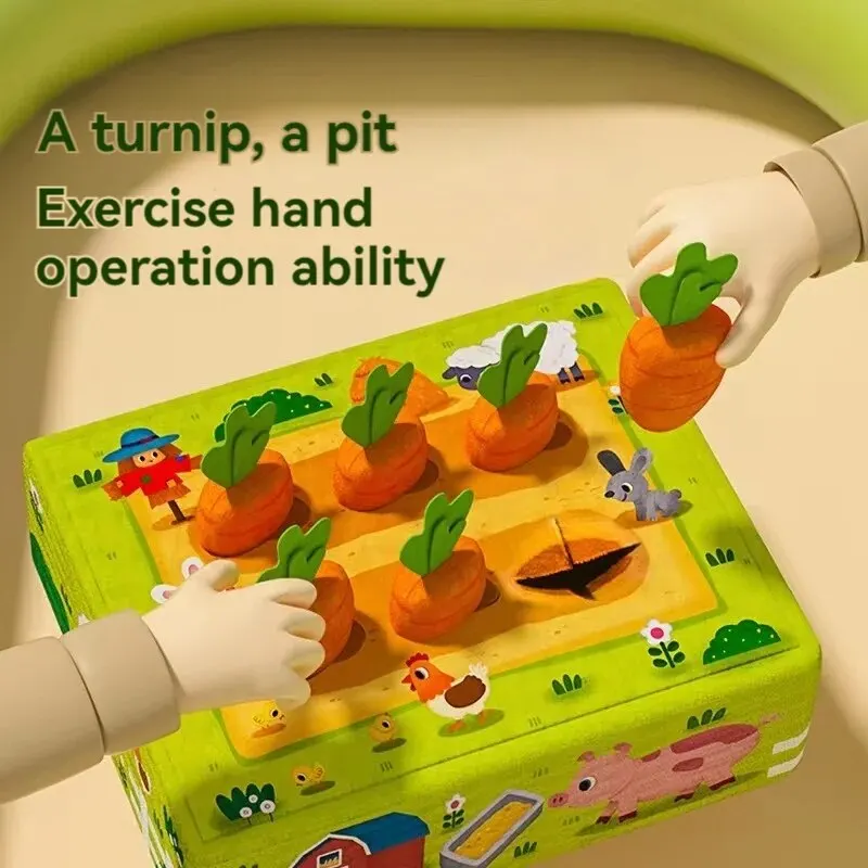 Educational Toys Baby Early Education Pull out Carrot Paper Toy Plush Simulation Farm Vegetable Field Carrot Seed Game Puzzle