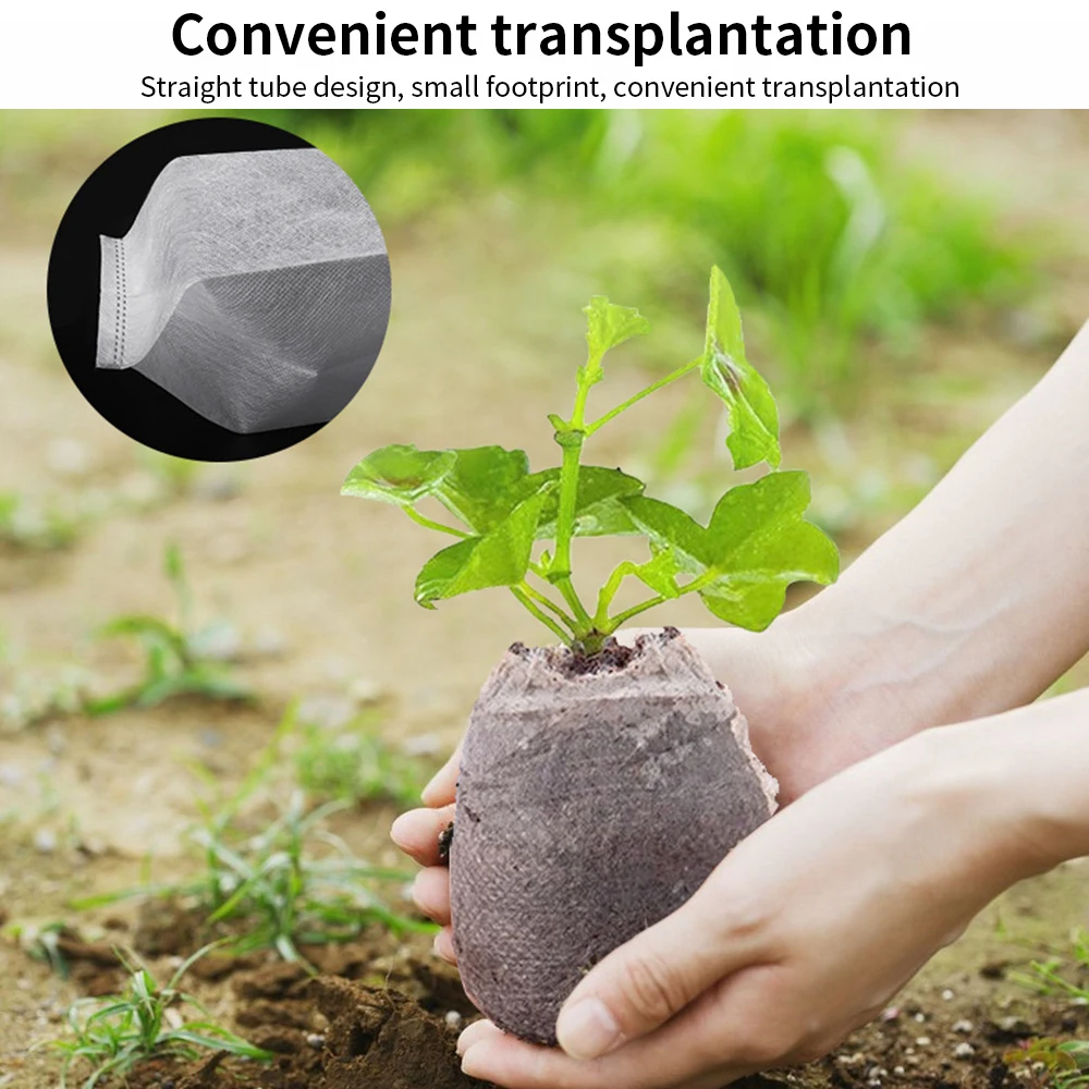 Description Picture 6 of item100Pcs Biodegradable Nursery Bag Plant Grow Bags Non-Woven Fabric Seeds To Sow Flower Pots For Home Garden Accessories Tools ﻿