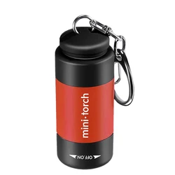 USB Rechargeable LED Multifunctional Waterproof Mini Keychain Flashlight (Red)