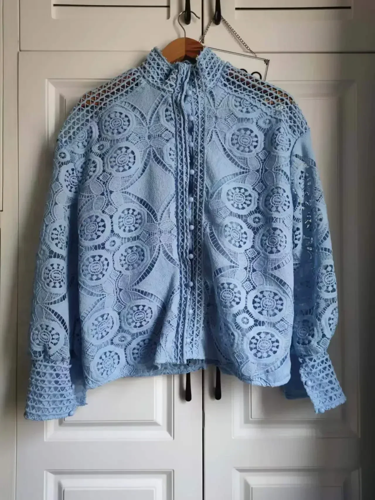 Pajama for Women Vintage Single Breasted White Lace Women Shorts Sets Long Sleeve Casual Party 2 Pcs Outfits Femme Suit Summer