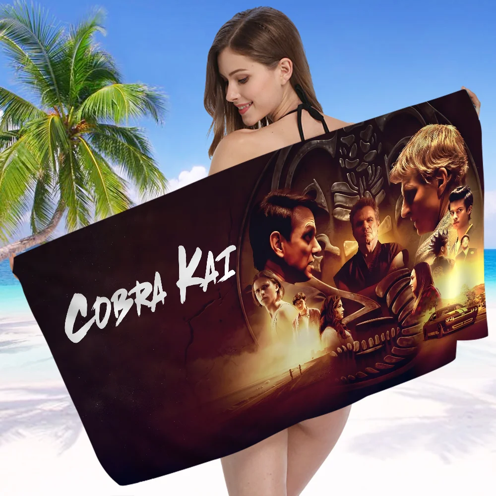 Movie C-Cobra Kai Bath Towel Microfiber Soft Water Absorbing Breathable For Girl Kids Decorative Cartoon Beach Towel 5