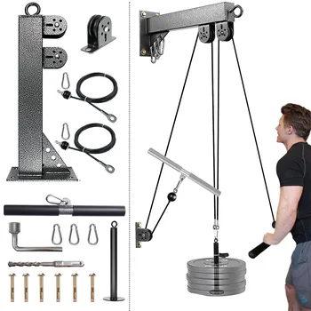 Fitness Wall Mounted Pulley System, Weight Cable Pulley System, Suitable For Gym Strength Training, LAT Pull Down, Fitness 1