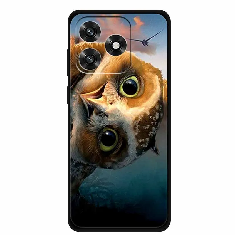 Black TPU Cartoon Soft Silicone Shockproof Case - Protective Back Cover