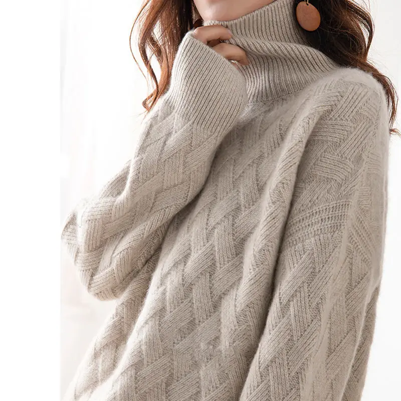2024 New Women Loose Sweater Winter Casual Chic Cashmere Oversize Thick Sweater Pullovers Pullover Female Long Sleeve S-3XL 4