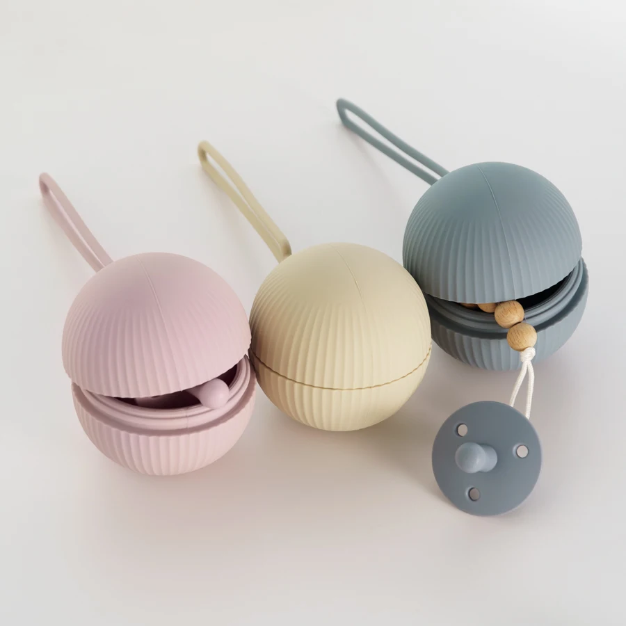 Ball Baby Silicone Nipple Holder Container Box Keep Pacifier Case Pacifiers And Accessories Storage Box Teat Attachment 1PCS