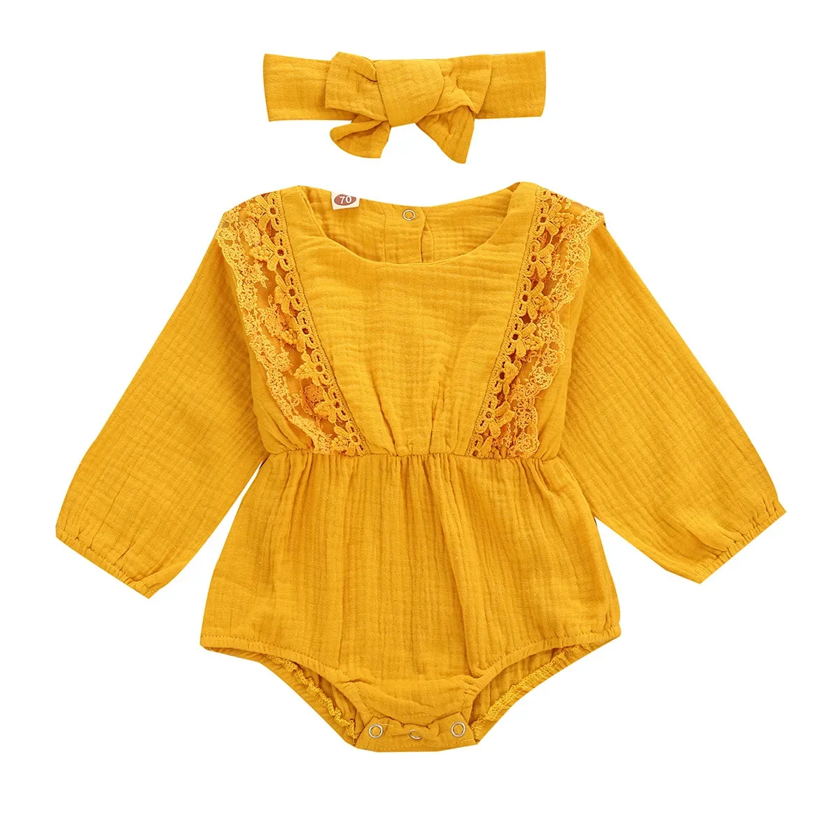 Autumn Baby Girl Romper Long Sleeve Birthday Party Baby Wrap Cotton Onesie Crawling Suit Skirt for 3-6 Months Old Infants