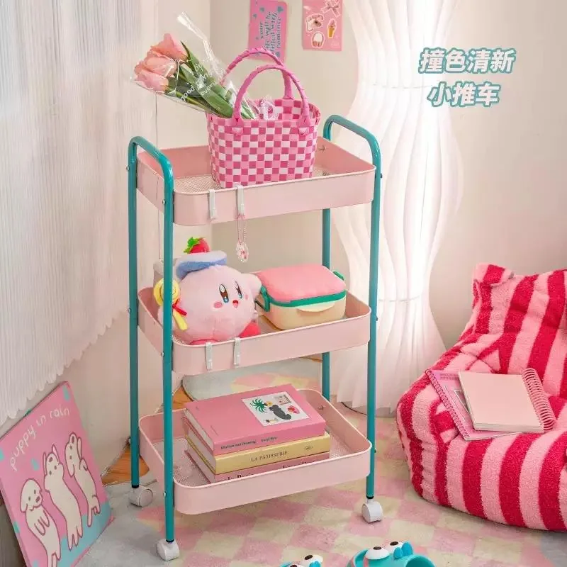 Trolley Storage Shelf Multi-layer Trolley Organizer Mobile Cosmetics Snack Storage Rack Bathroom Shelf rolling storage cart,storage rack