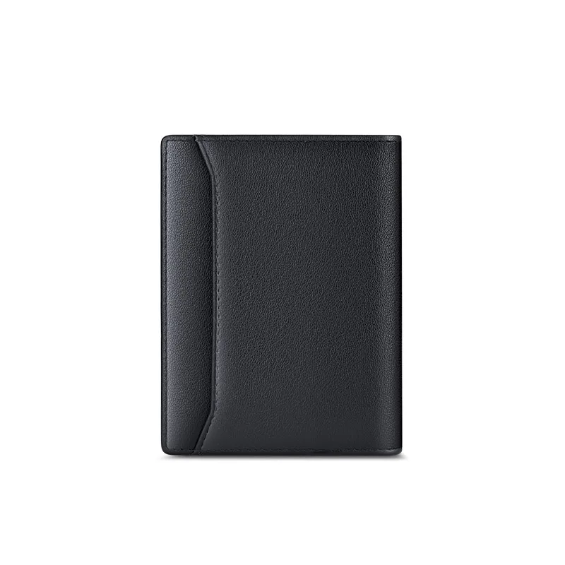 WILLIAMPOLO Leather Wallet Men Anti-magnetization  Ultra-thin Anti-theft Protection ID Card Holder Free Shipping Gift Box