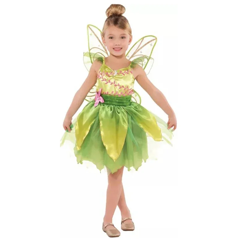 Reneecho Girls Tinker Bell Costume Costume Di Halloween Per Bambini Green Tinkerbell Fancy Dress