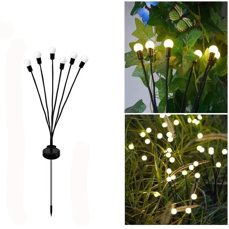 Solar Glowworm Lights Outdoor Firefly Garden Landscape Lights Lawn Lights Suitable for Parterre Wedding Home Festive Decoration.