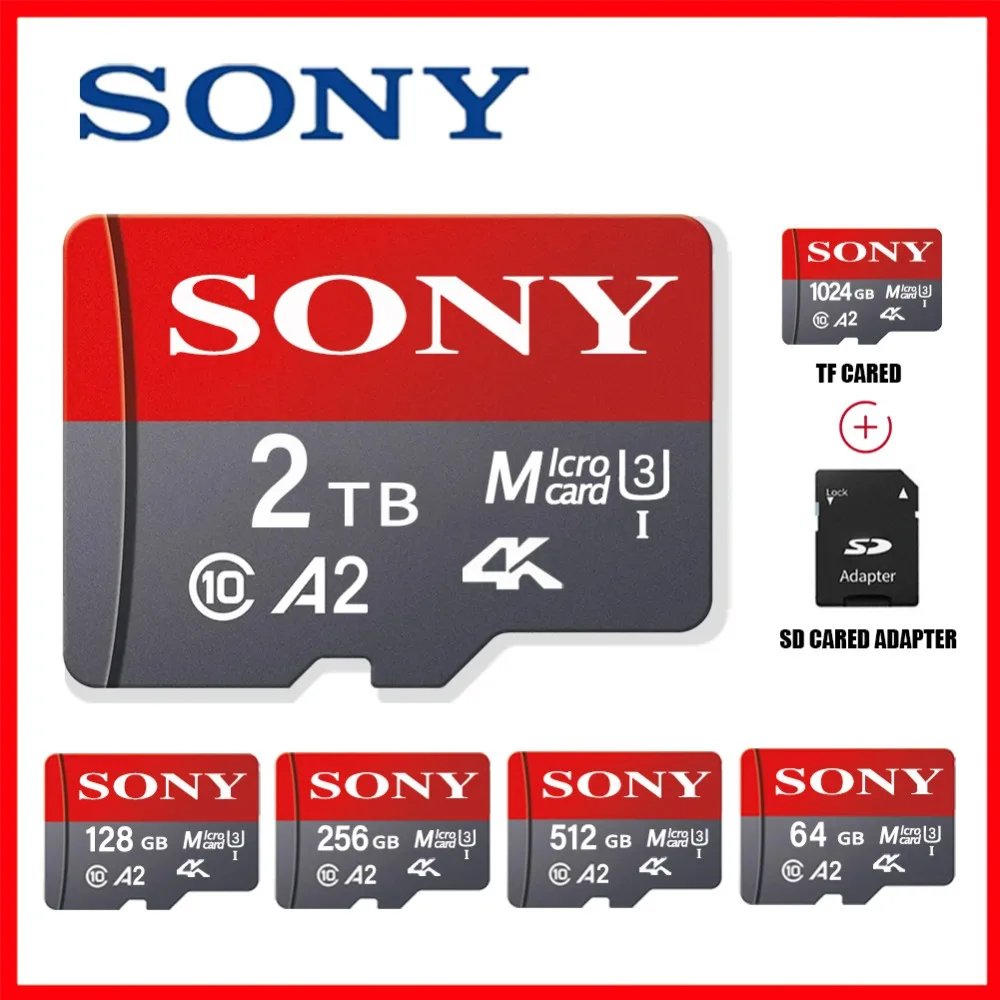 Micro SD Card Original 2TB SONY Ultra Micro SD/TF Flash Memory Card 256GB 1TB 512GB Micro SD Card 64GB 128 GB MicroSD Dropshipping for Phone