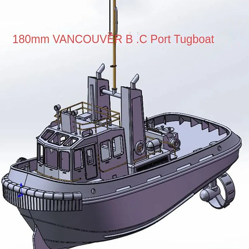 180mm RC Harbor Tugboat Printing Assembly Kit VANCOUVER Remote Control Model Ship Kit DIY Handmade Ship Model Toy Gift 4