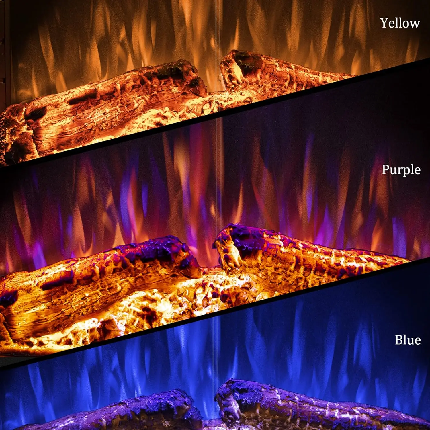36&rdquo; Electric Fireplace Inserts with Glass Door and Mesh Screen Multicolor Flames & Fire Crackling Sounds Timer