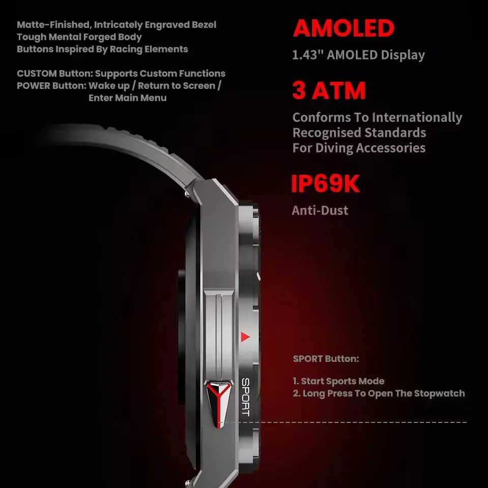 2025 A type ofNeu  Original Premium GPS SmartWatch Ultra HD AMOLED Display Eingebauter GPS BT Anruf 10 ATM wasserdichtes Smart- 3