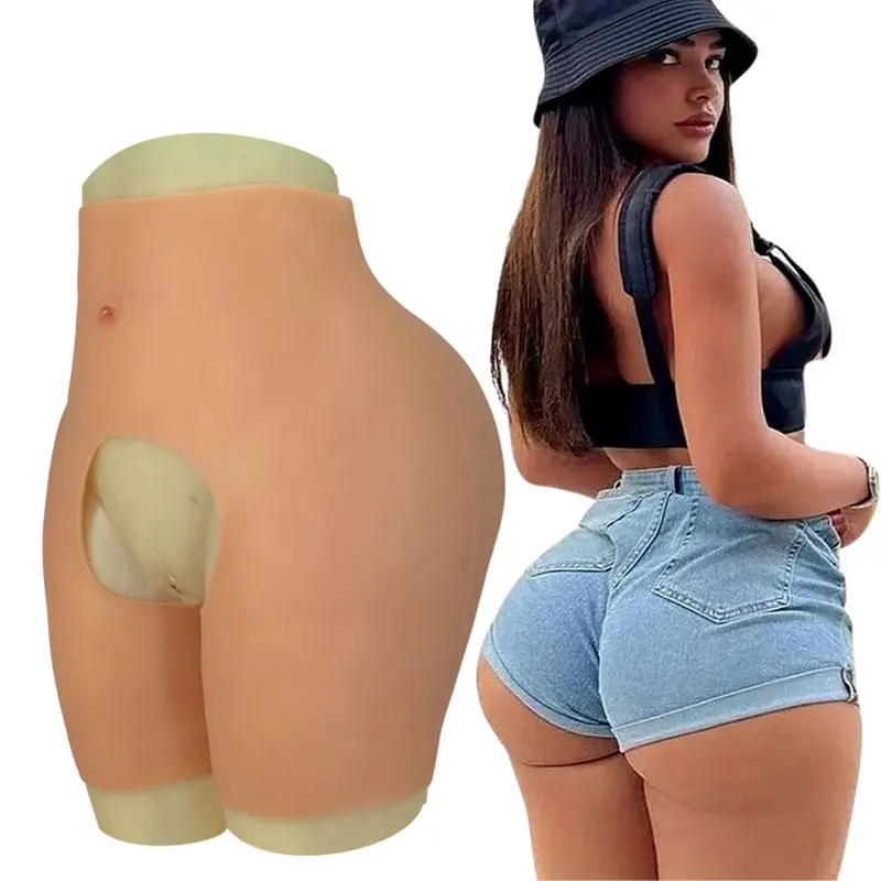 

High Waist Silicone Pants Big Sexy Fake Buttocks 1.2cm Hips Enhancement Padded Shapewear for Woman Realistic Ass Cosplay