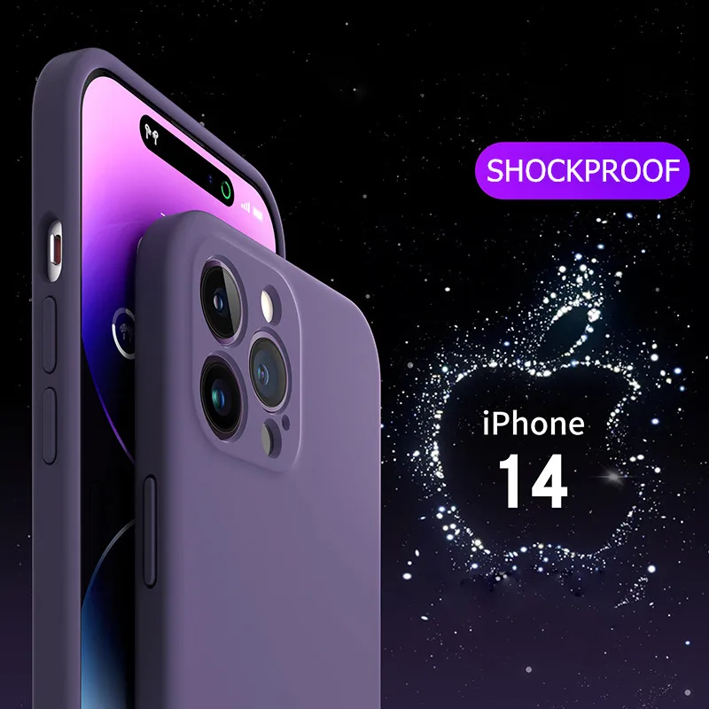 Case Iphone Matte Color Purple Purple Apple Silicone Phone Case