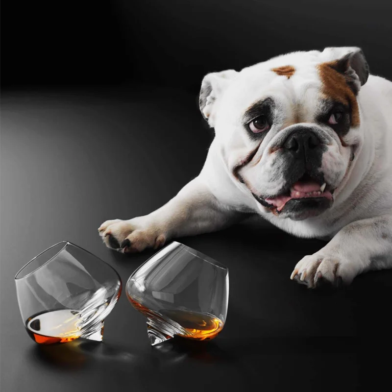 2 Pcs Clear Rolling Whisky Glasses Creative Danimarca Design Spin Gyro Crystal Wine Glass Xo Cognac Brandy Snifters Dropshipping