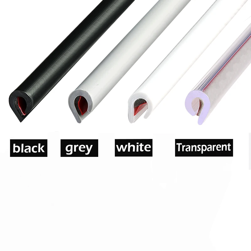 5M/10M Rubber Car Door Trunk Lip Edge Seal Protectors Seal Strip Push-on Waterproof Anti-Noise Moulding Trim Strips Auto Styling