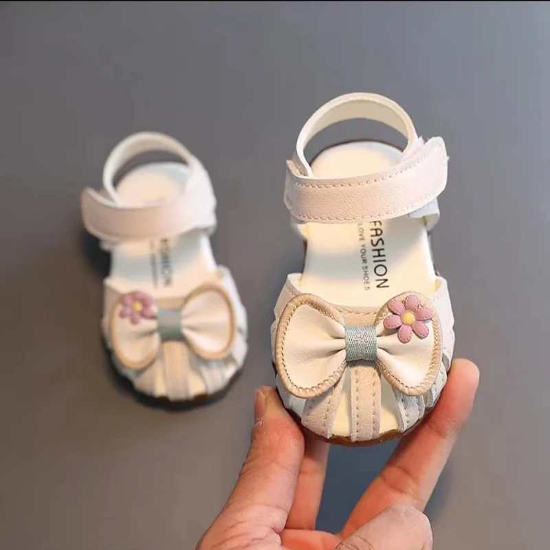 Baby Girl Sandals 2024 Summer Infant Beach Shoes Newborn First Walkers Princess Cute Sweet Toddler Sandals For Girl 1