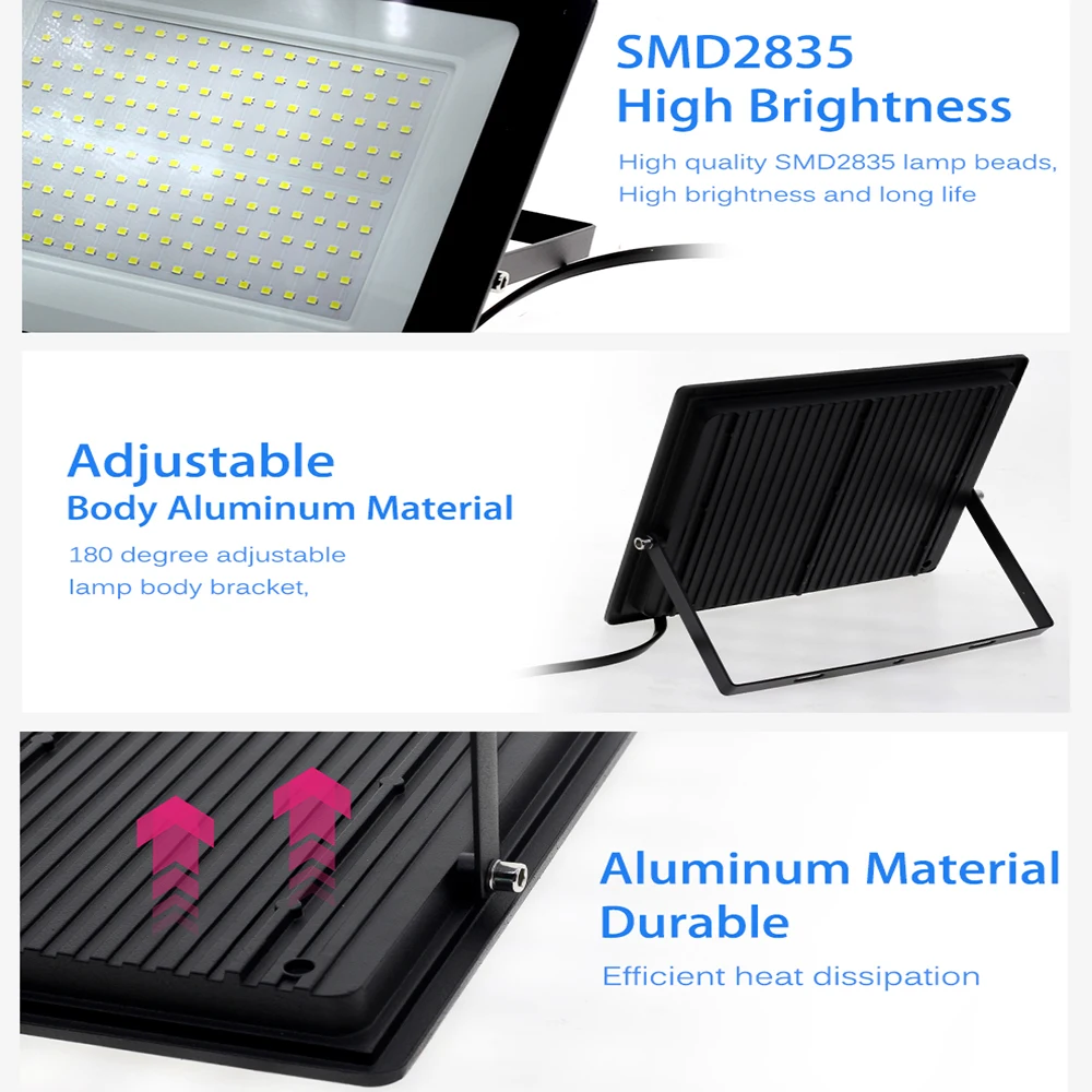 LED Floodlight 220V 50W 100W 150W 200W 300W IP66 Waterproof for Garden Patio Street Outdoor Lighting