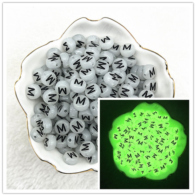 7x4mm A-Z Luminous Beads Letter Beads Acrylic Spaced Beads For Jewelry Making DIY Charms Bracelet