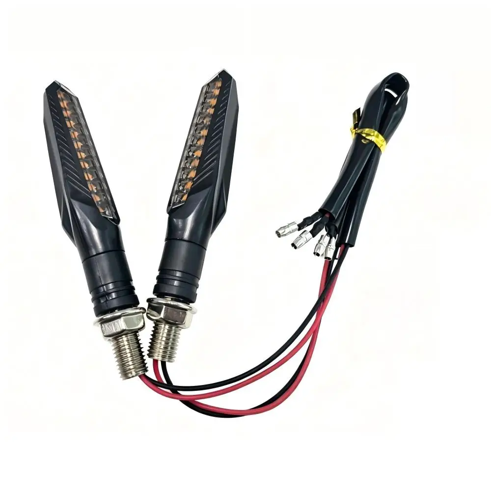 รูปสินค้า ไฟเลี้ยว LED มอเตอร์ไซค์ 12V 2 ชิ้น ไฟท้าย 12 LED แบบไหล IP68 กระพริบ