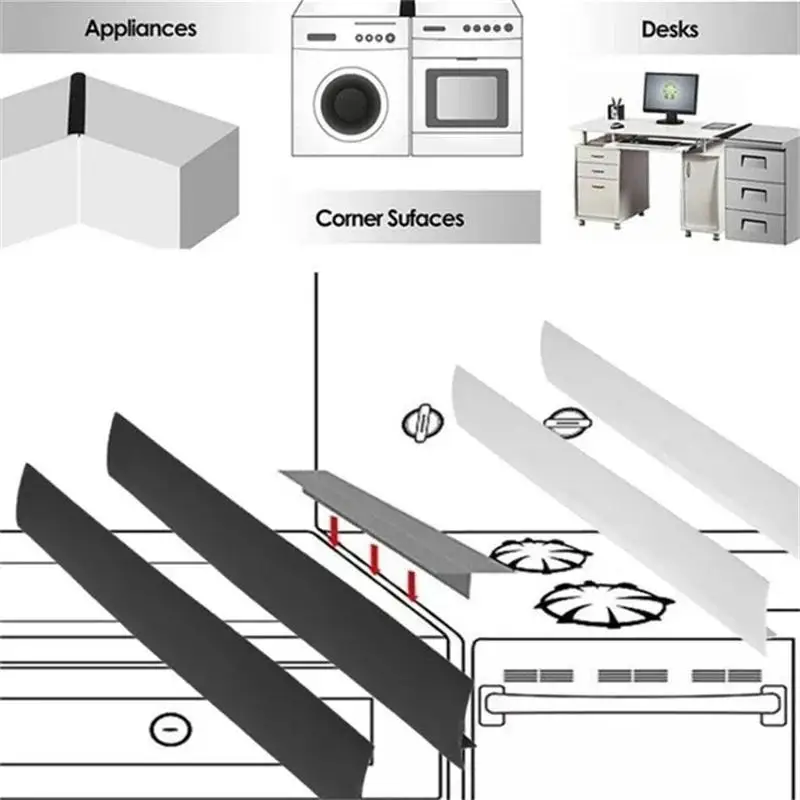 Stove Counter Gap Cover T-Shaped Kitchen Silicone Heat Resistant Mat Gas Stove Protector
