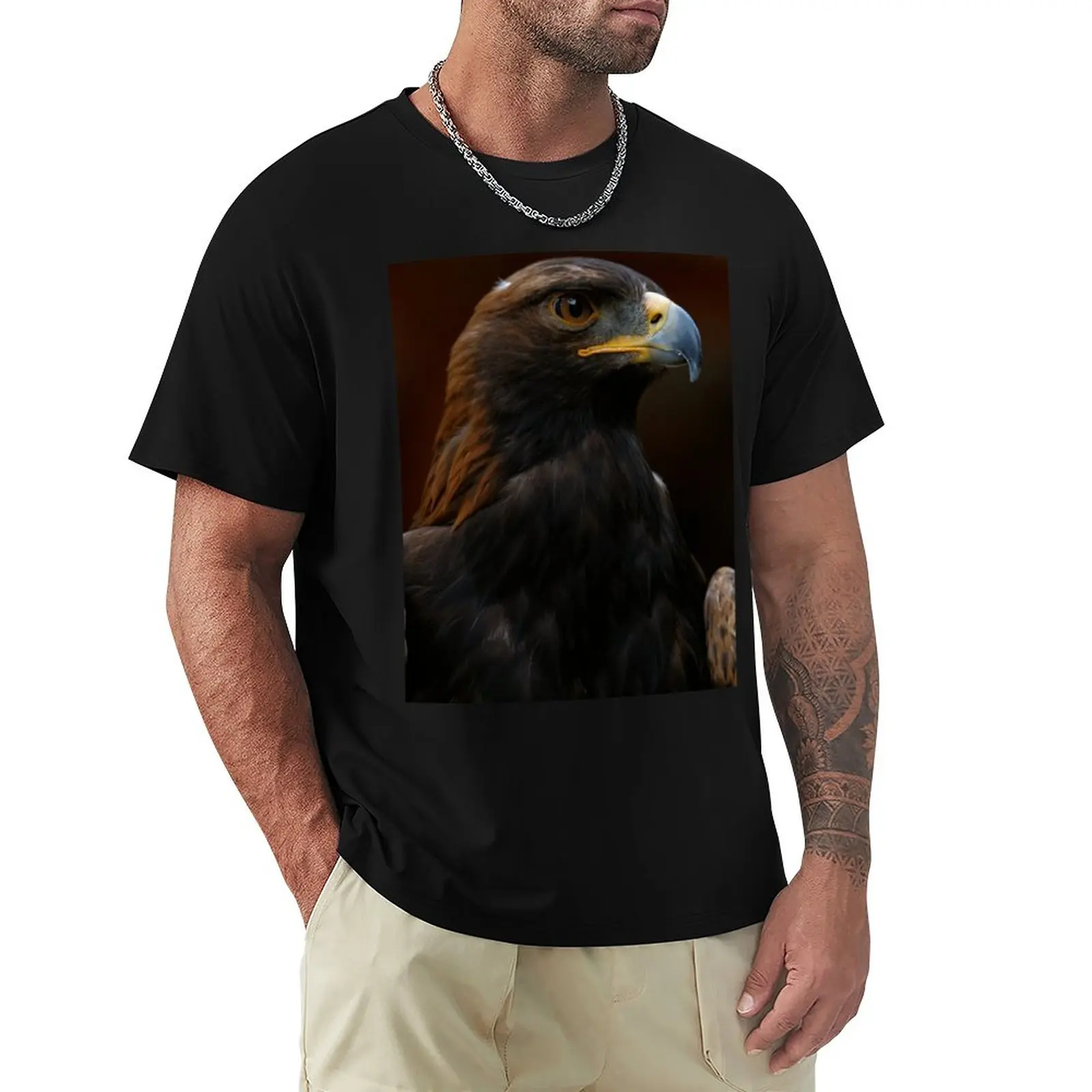 

Golden Eagle T-Shirt black t shirt anime T-shirts for men cotton