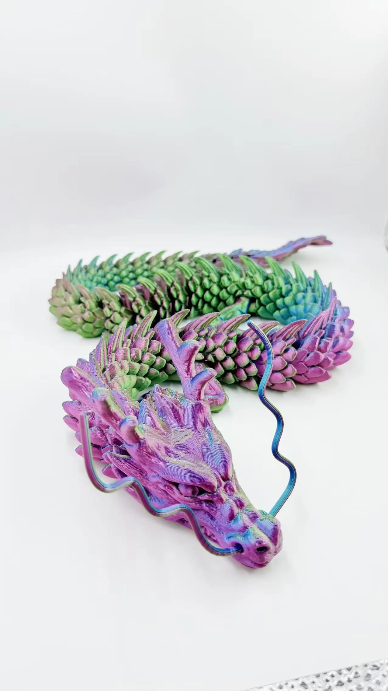 새로운 3D 프린트 중국 용 조각상, 90CM 거대 용 관절 가동 창의적 장난감, 검정과 금색 조각상 선물