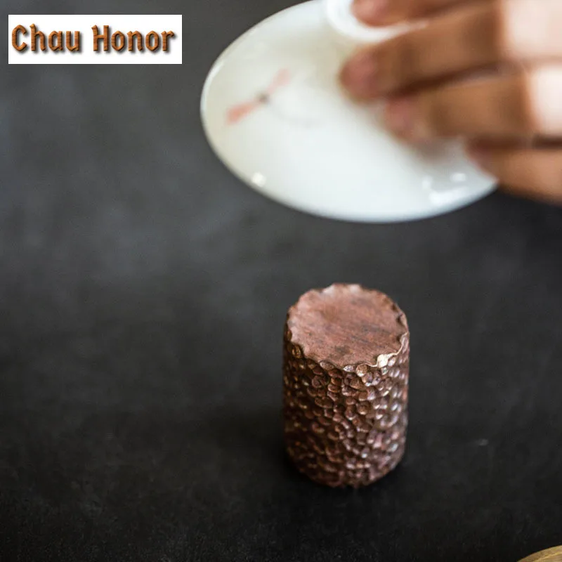 Handmade Solid Copper Forging Cover Set Cover Holder Humanistic Tea Ceremony Teapot Cover Bowl Cover Holder Pot Lid Holder Gifts