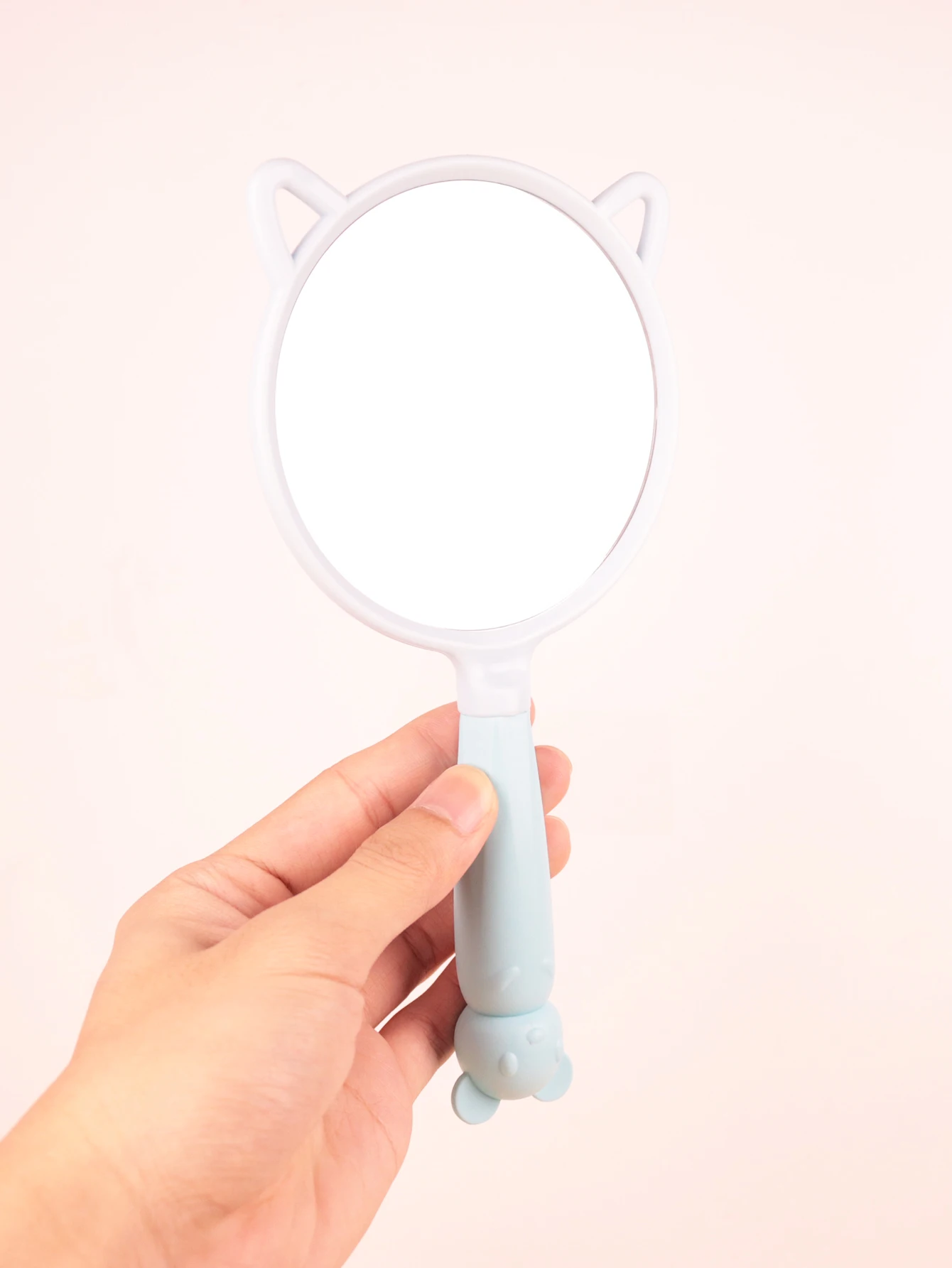 손잡이가 있는 휴대용 원형 화장 거울 ? 컴팩트한 여행용 거울, 실제 머리카락 ..