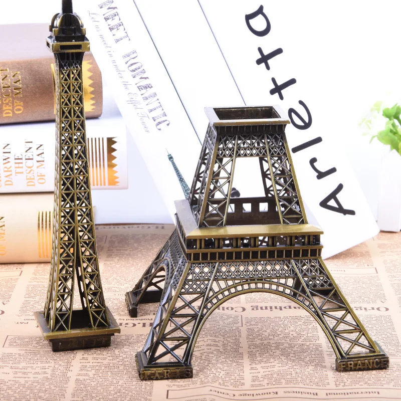 8-32 Cm Paris Eiffel Tower Crafts Home Furnishing Metal Model Decoration Travel Memorial Gift Bronze