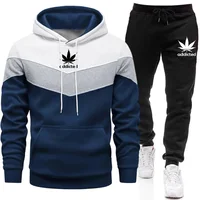 Automne hiver impression hommes sport costume mode hommes/femmes sport à capuche + pantalon deux pièces costume rue hommes costume décontracté 2