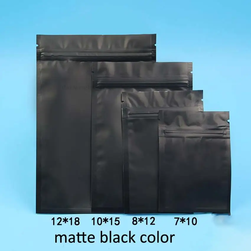100 teile/los 6 größen 8 farben Matt glänzend Stand Up Aluminium Folie Zipper Lock Beutel Geschenk Verpackung tee Verpackung taschen – Detail 6
