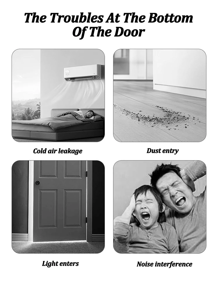 Description Picture 4 of itemDoor Bottom Sealing Strip with Wool-belt Wind-proof Dustproof Under Door Draft Stopper Self Adhesive Soundproof Seam Stripping