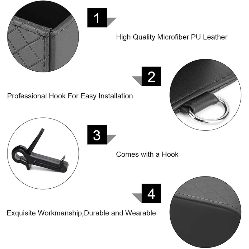 Car Storage Bag Air Vent Dashboard Hanging PU Leather Organizer Box Glasses Phone Holder car phone holder car storage gadget