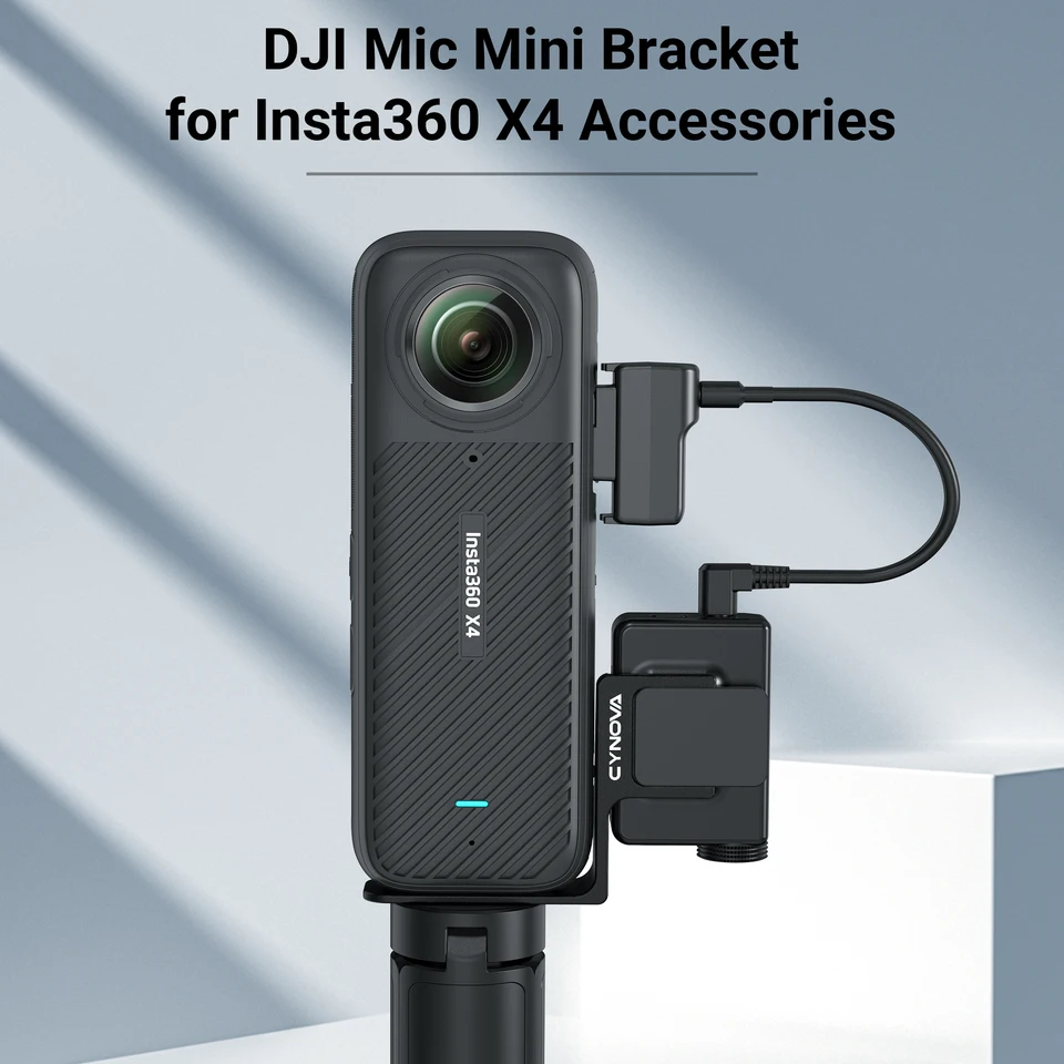 A35M-Per Insta360 X4/X3/ONE X2 Per DJI Mic Mini Adattatore per microfono per Insta 360 X4- Staffa di montaggio per pattino freddo inclusa  44