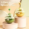 2-Tiers Self-Play Wobbler Toy for Cats: Dopamine Color Spinning Toys- Automatic Teaser for Indoor Fun & Boredom Relief
