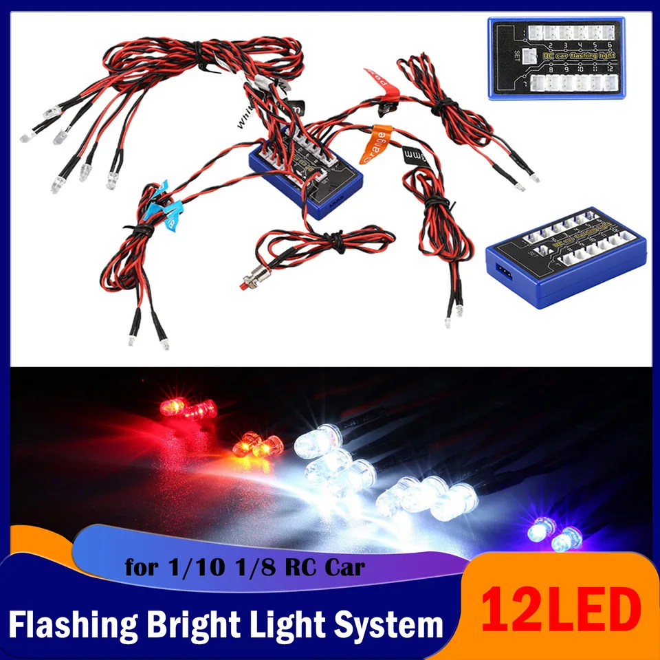 LED Flash Police Light For RC Car 1/10 Crawler Drift 1/14 Tamiya