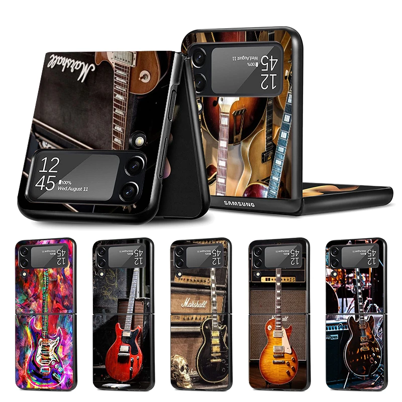 Music Score Musical Violin Guitar Z Flip 4 Z Flip 4 Phnoe Case Per Samsung Z Flip 3 5 5G Black Hard Shell Galaxy Zflip3 Zflip4