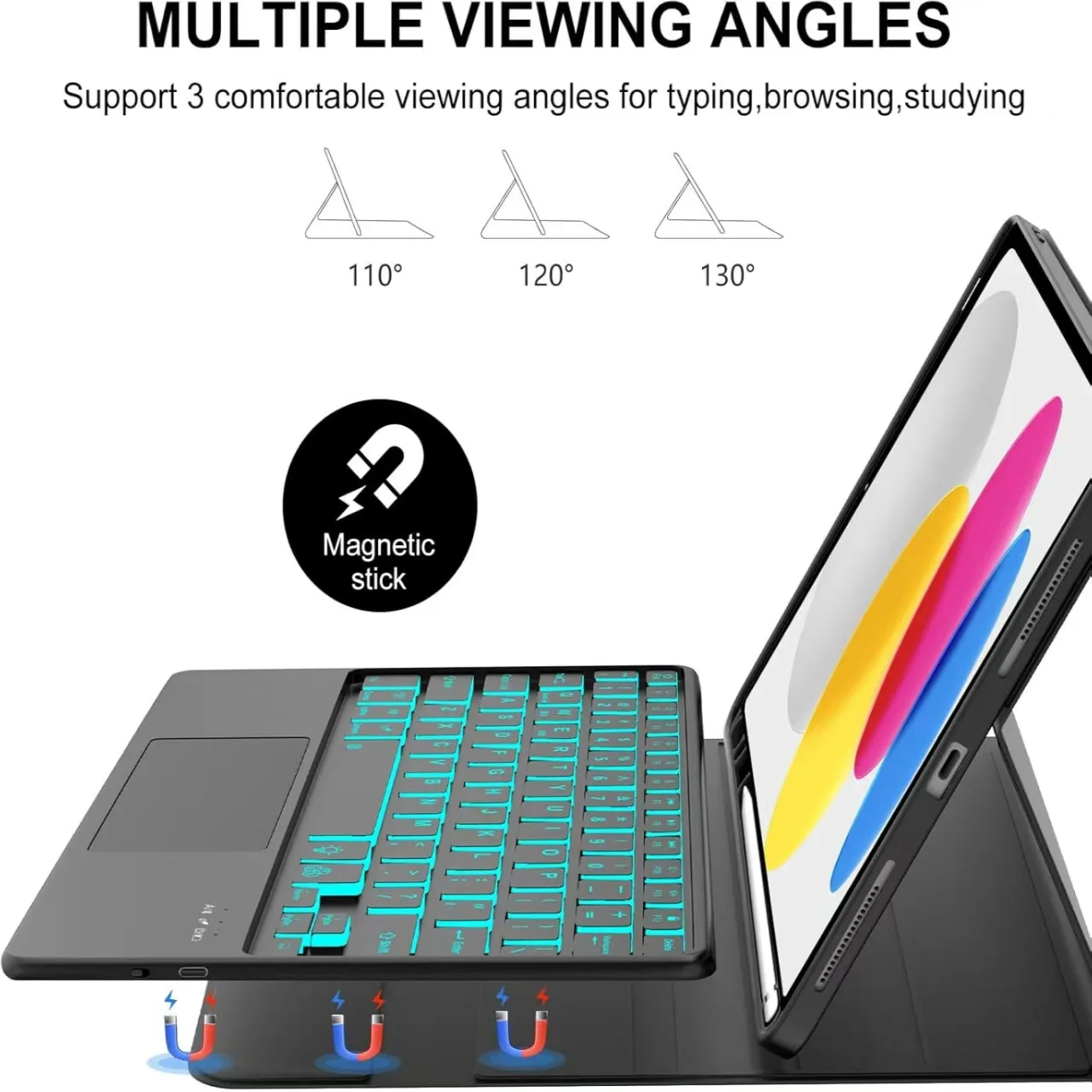 Premium Removable Keyboard Case for Tablets - 11 Inch-Compatible Cover