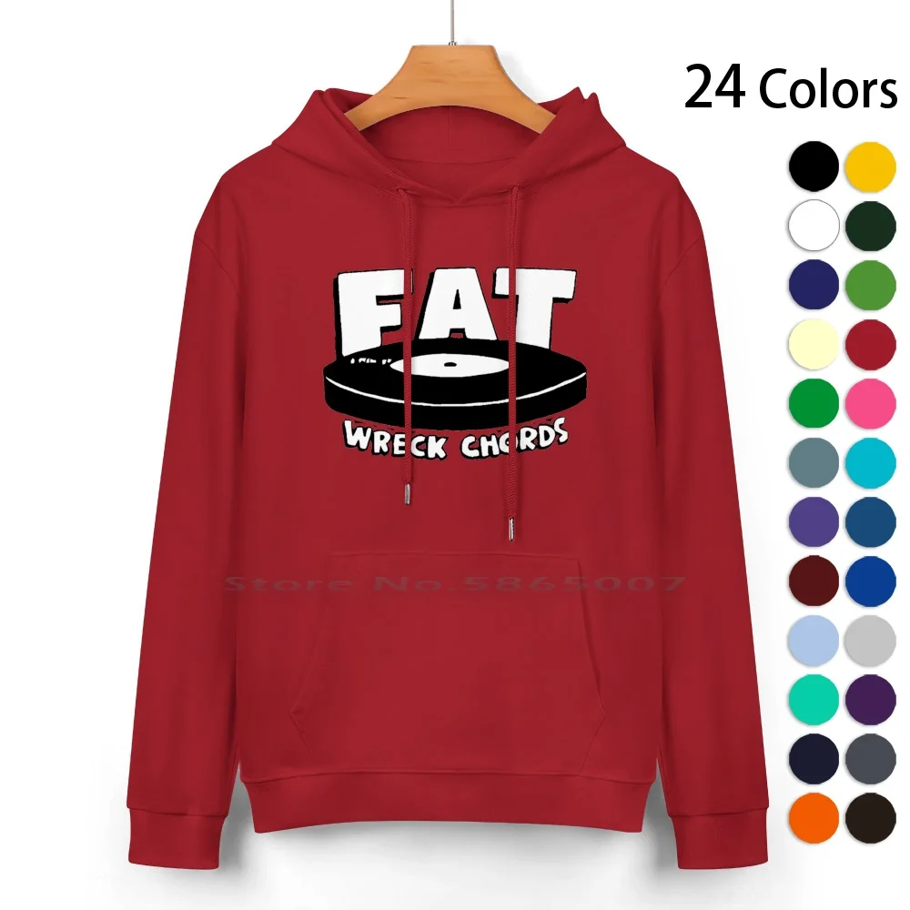 

Punk Rock Records Pure Cotton Hoodie Sweater 24 Colors Punk Fat Wreck Chords Nofx Indie 100% Cotton Hooded Sweatshirt For Women