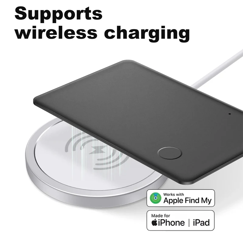 Wallet Tracker Card Rechargeable Wallet Finder Works with Apple Find My Item Sorter for Luggage Tags Phone (iOS Only)
