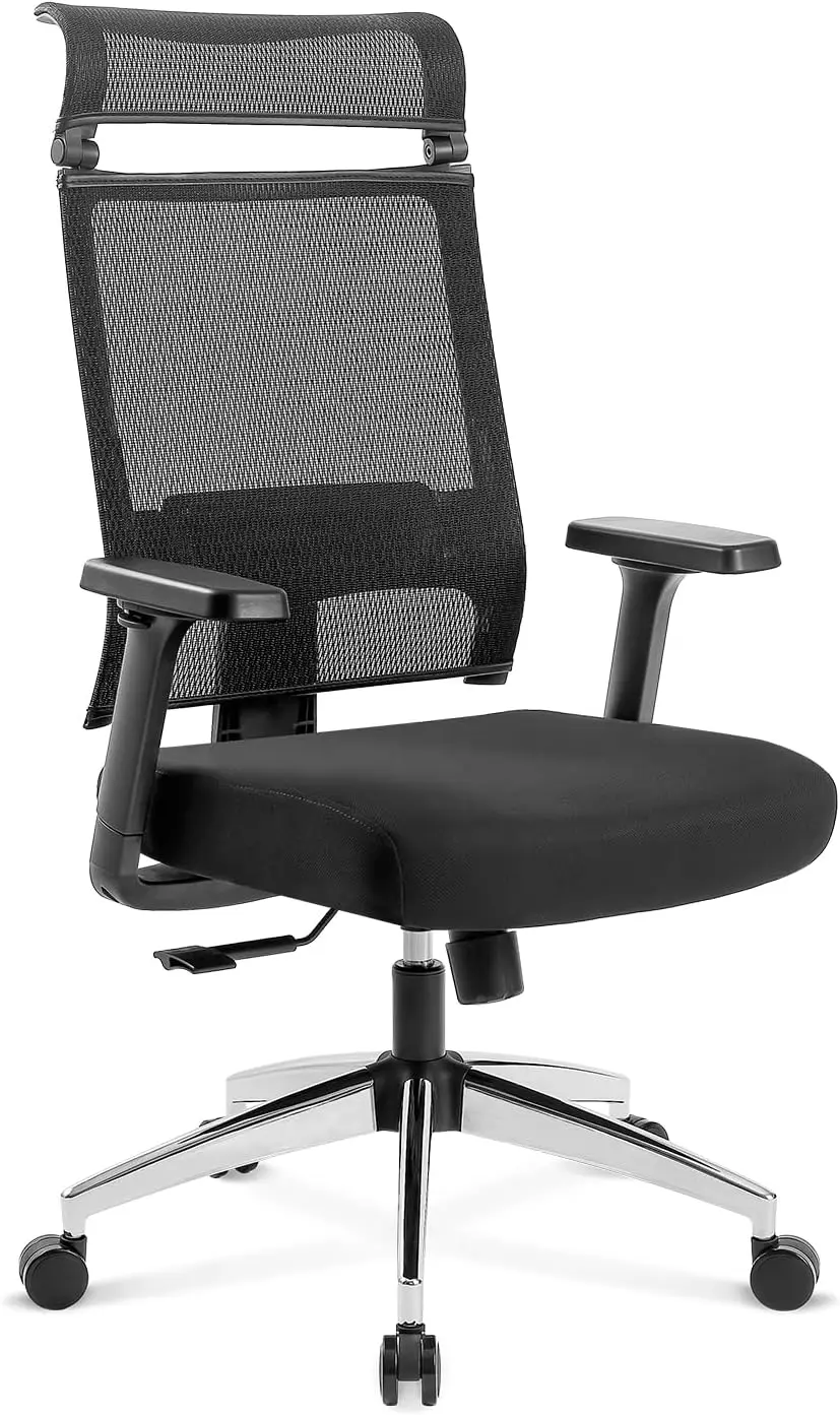 

Ergonomic High Back Office Chair with Adjustable Lumbar Support Comfortable Thick Cushion Computer Chair Wide Headrest Chair