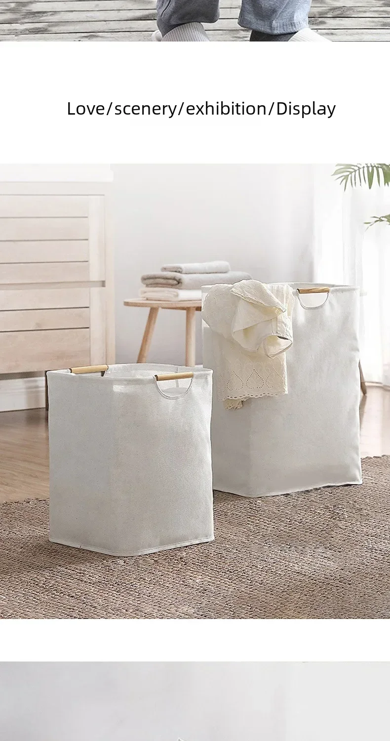 Description Picture 4 of item1PCS Folding Dirty Laundry Sorting Basket High Capacity Washable Toys Dolls Storage with Easy Carry Long Handles Bathroom