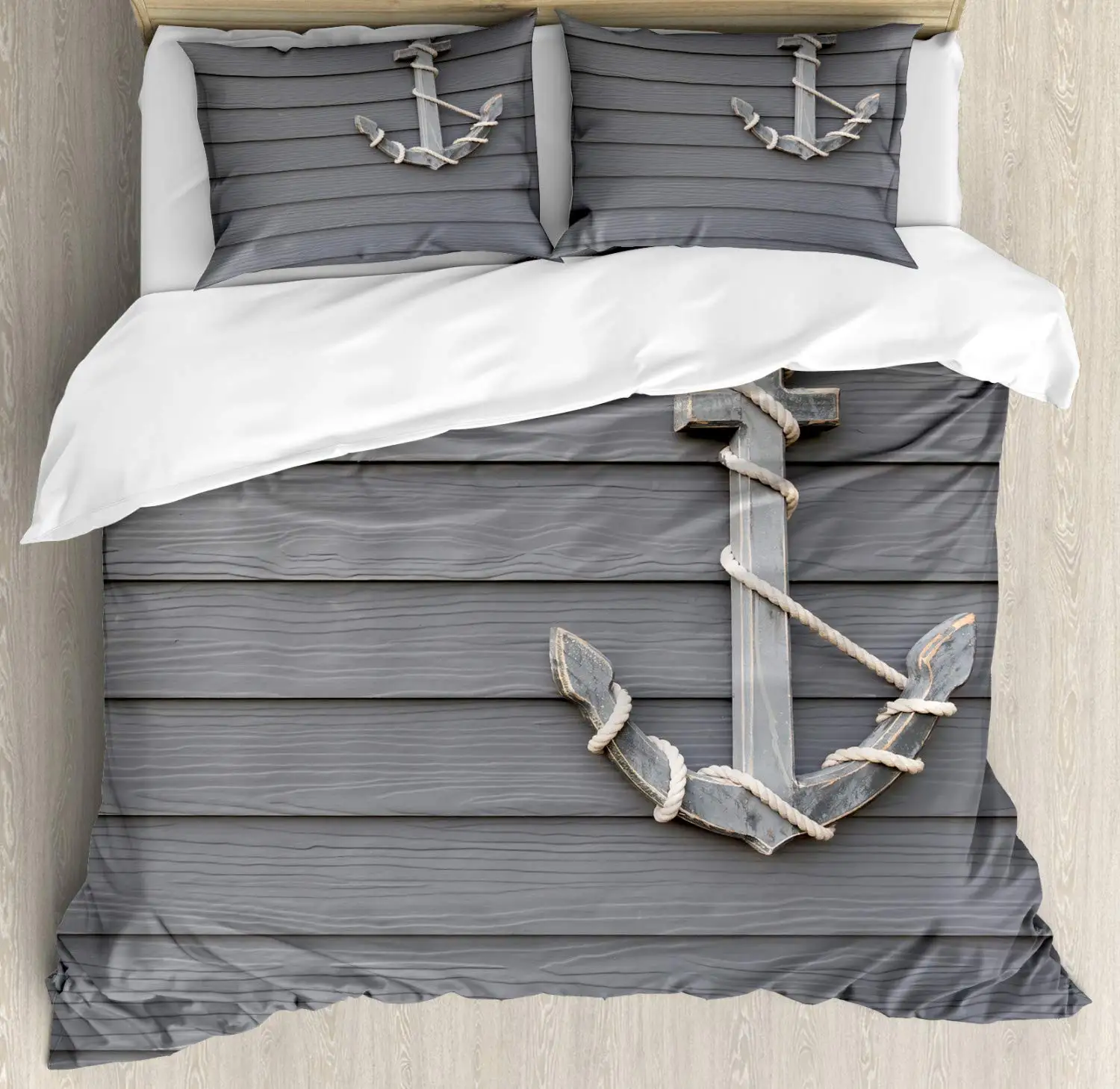 Anchor - Set copripiumino per letto matrimoniale per bambini, ragazzi e