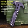 Outdoor multifunctional portable folding axe Hammer Stainless steel camping survival axe car broken window claw hammer tool 2